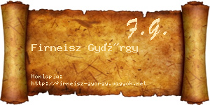 Firneisz György névjegykártya